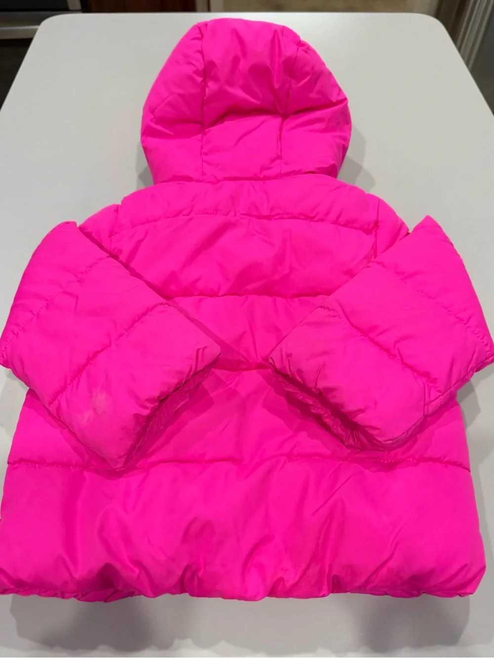 The Children's Place Bright Hot Pink Hooded Puffer Jacket Girls 3T - like new!